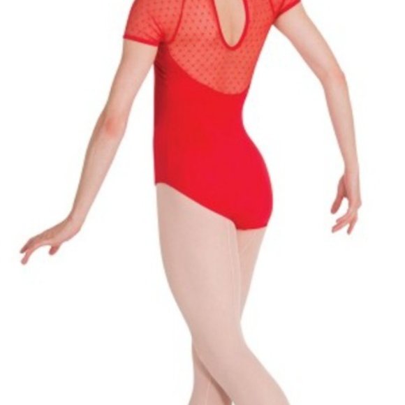 Leotard New Body Wrappers Womens SA or XL Red Short Sleeve Dance Costume - Picture 3 of 5